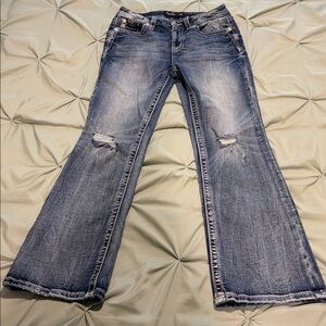 Miss Me Blue Distressed High-Rise Boot